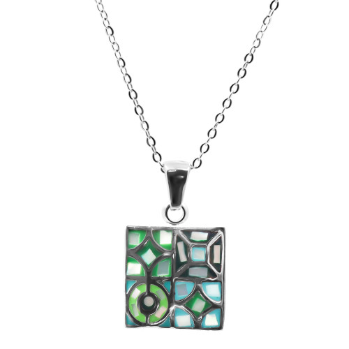 Collier en acier émail et nacre - 40+5cm - Carla Valenti