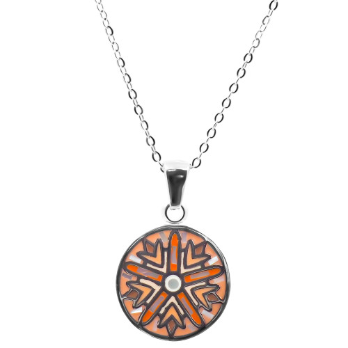 Collier en acier émail et nacre - 40+5cm - Carla Valenti