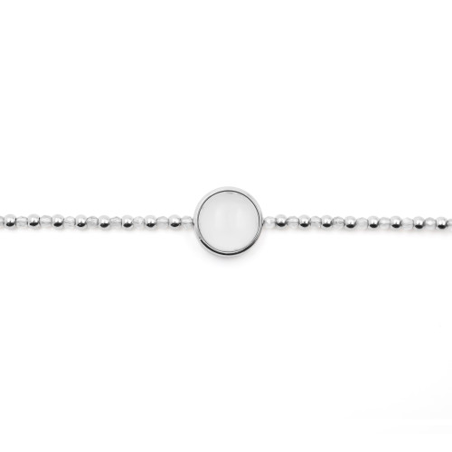 Bracelet acier - blue lace agate - cabochon 11mm - 15+4cm - Carla Valenti