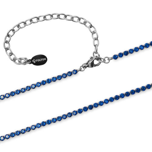 Collier acier - imitation topaze london facettés ronds facettés 2,5mm - 31+9cm - Carla Valenti