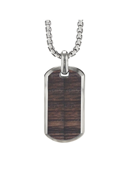 Collier Cervus - acier, imitation bois cerf incrusté - William Spencer