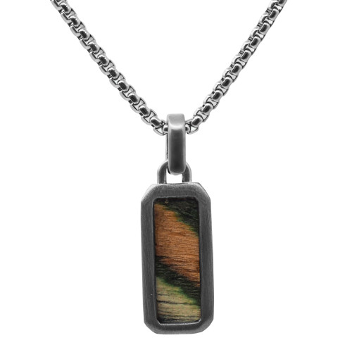 Collier Clair Obscur - acier, bois teinté clair incrusté - William Spencer