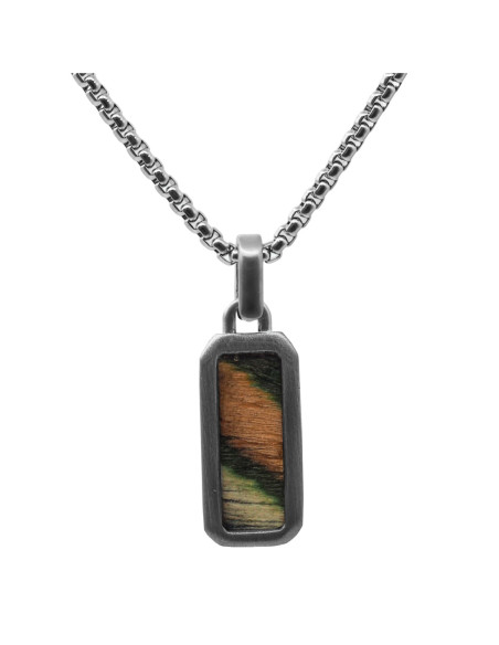 Collier Clair Obscur - acier, bois teinté clair incrusté - William Spencer