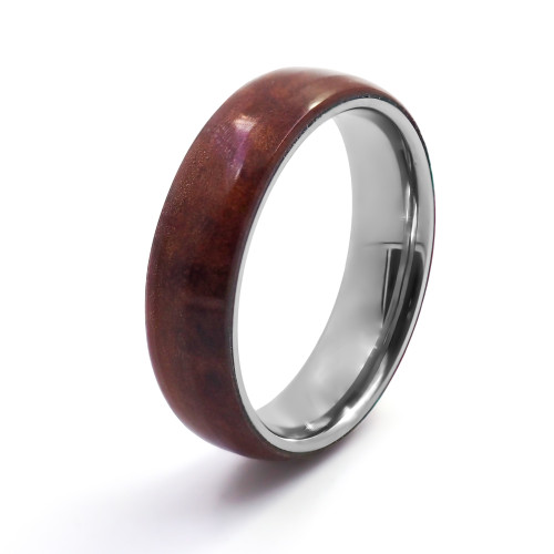 Bague Brun Éclat - tungstène, bois teinté marron - William Spencer