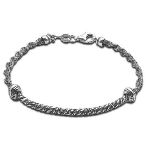Bracelet Minimus - argent rhodié, finition vieillie - William Spencer