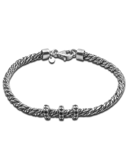 Bracelet Aegis Argent - argent rhodié, finition vieillie - William Spencer