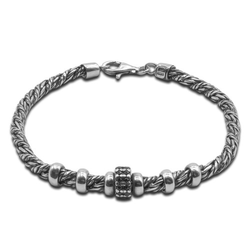 Bracelet Lumino - argent rhodié, finition vieillie - William Spencer