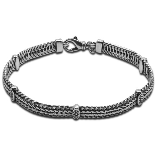 Bracelet Cobaltis - argent rhodié, finition vieillie - William Spencer