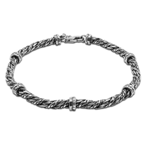 Bracelet Manillis - argent rhodié, finition vieillie - William Spencer