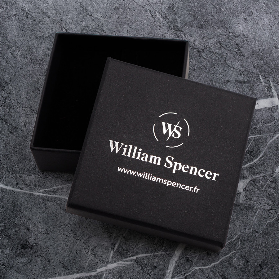 Bracelet Aegis Rex - acier et cuir italien marron, manille - William Spencer