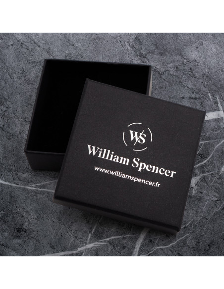 Bracelet Aegis Rex - acier et cuir italien marron, manille - William Spencer